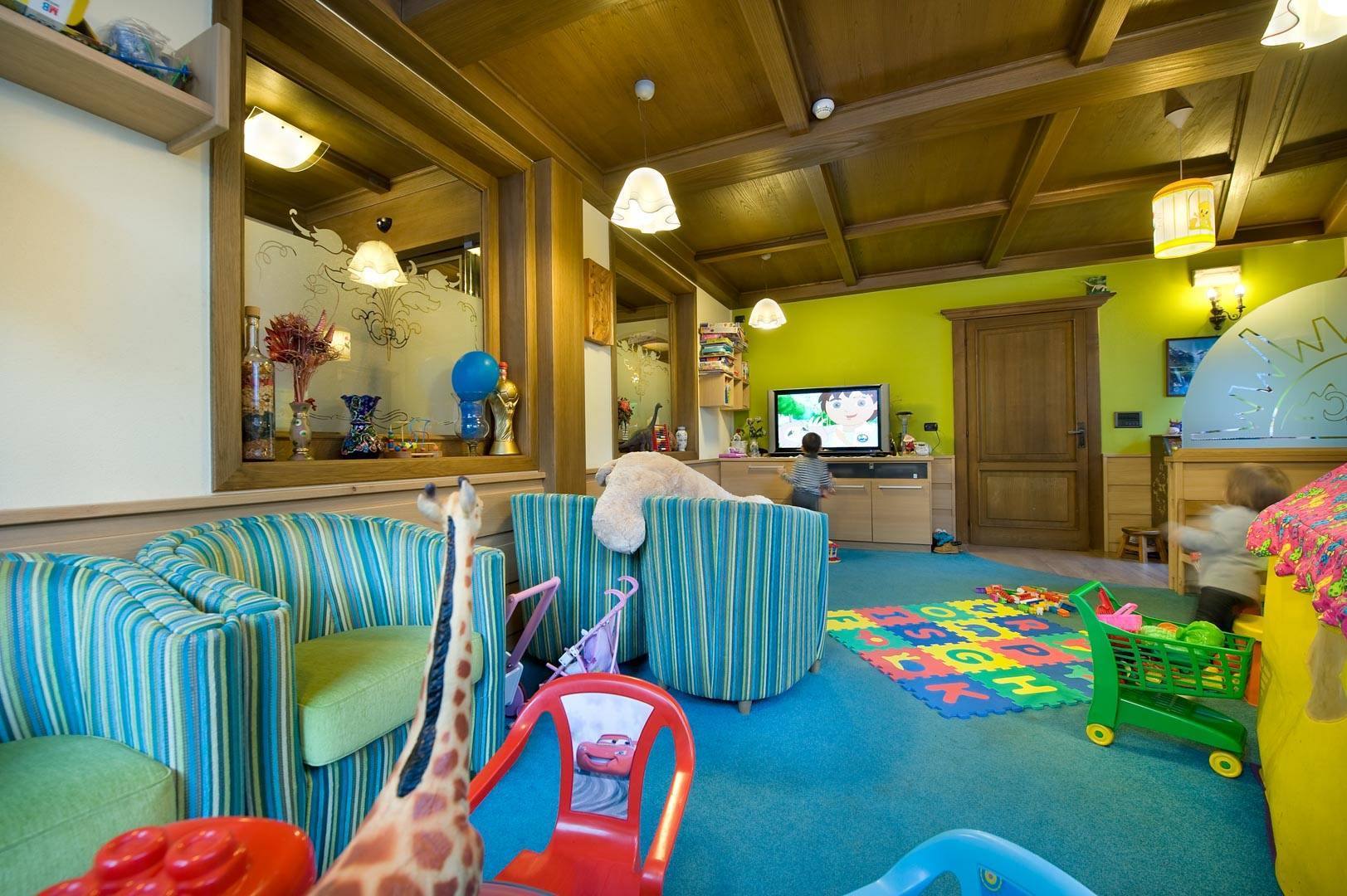 La sala giochi per bambini dell’hotel